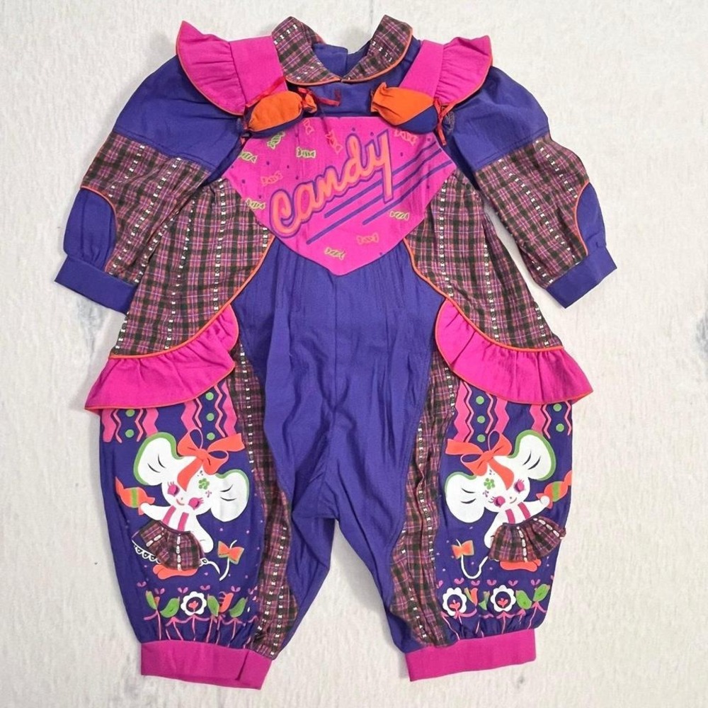 Vintage Pretty Originals by Marjorie Baby Girl Romper Outfit Size‎ 1 Candy Clown